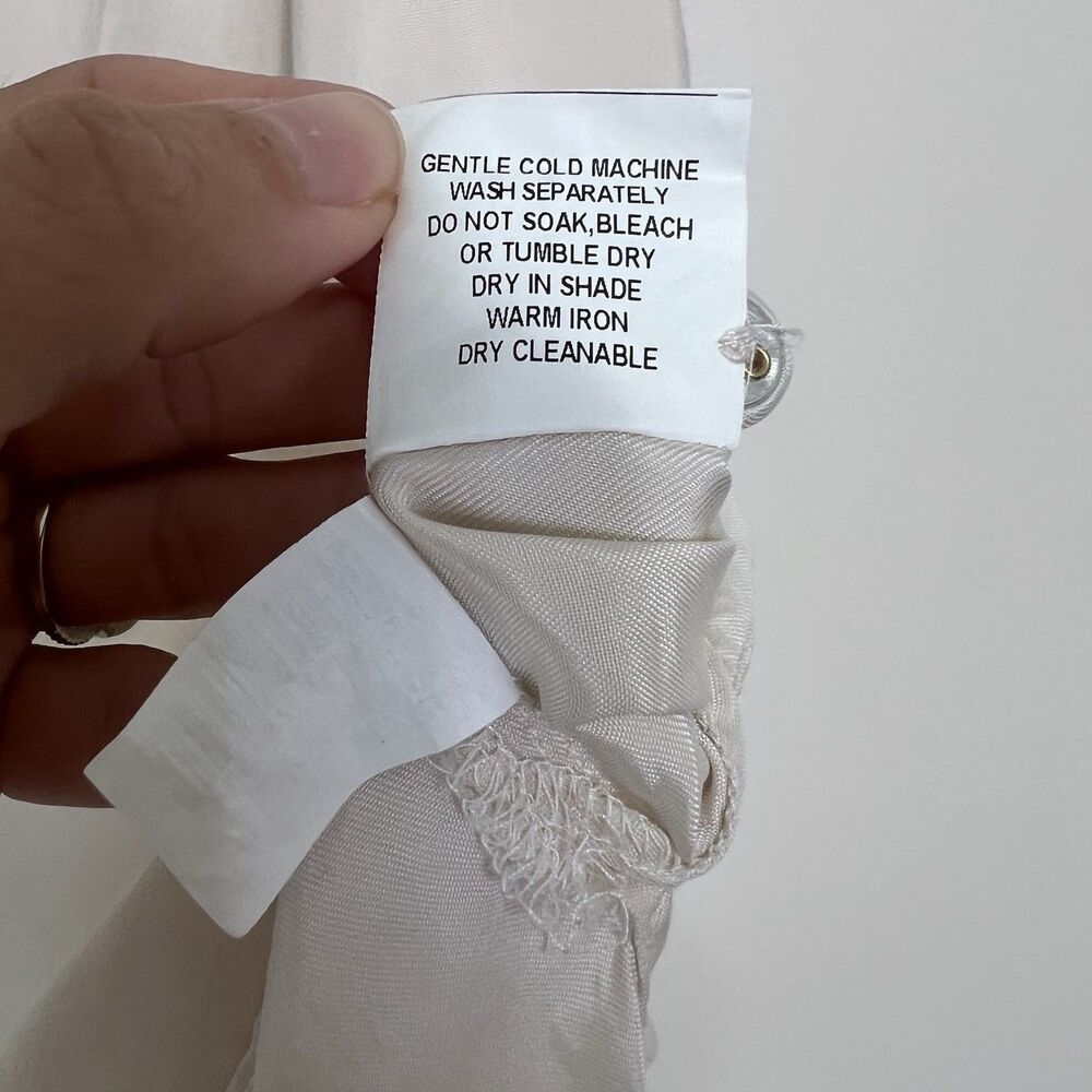 Dissh Oversized Satin Like Button Up Shirt Cream AU 12 US 8 Cupro Blend Neutral - Picture 11 of 12